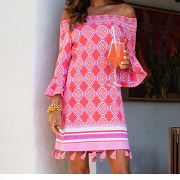 Cabana Life Pink and Purple Geometric Dress size S NWT - Picture 11 of 12